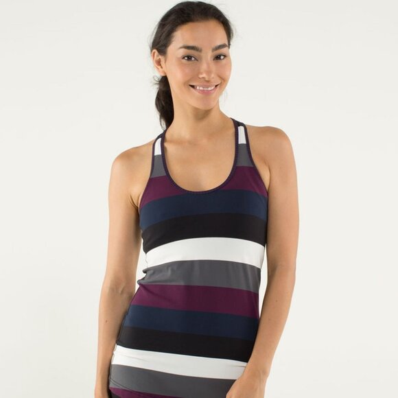 EUC 💎 Lululemon Pow Stripe Angel Wing Cool Racerback  Size 4 - Picture 1 of 9